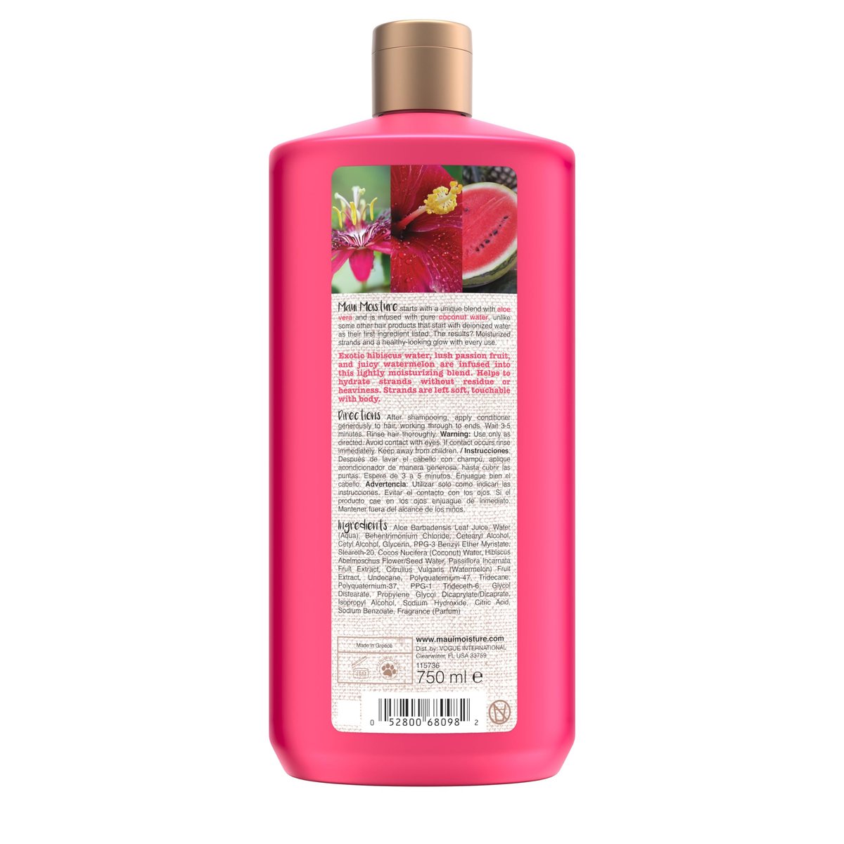 Maui Moisture Lightweight Hydration + Hibiscus Water Conditioner, Nourishing Conditioner Softens & Quenches Wavy & Curly Hair with Aloe Vera, Vegan & Silicone-Free, 25.4 fl. oz Avelisse