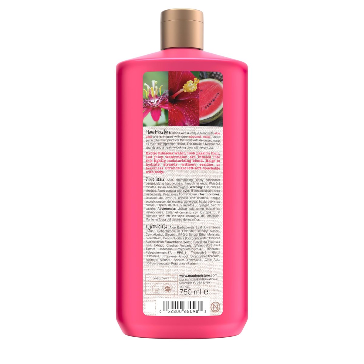Maui Moisture Lightweight Hydration + Hibiscus Water Conditioner, Nourishing Conditioner Softens & Quenches Wavy & Curly Hair with Aloe Vera, Vegan & Silicone-Free, 25.4 fl. oz Avelisse