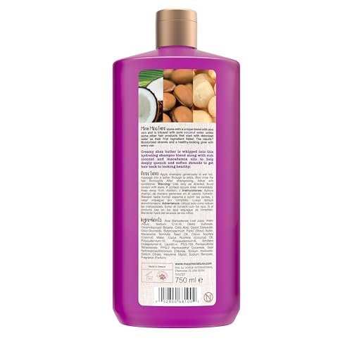 Maui Moisture Heal & Hydrate + Shea Butter Shampoo for Dry, Damaged Curls - Revives Curly & Coily Hair with Coconut Oil & Macadamia Oil, Vegan & Sulfate-Free, 25.4 fl oz - görsel 16