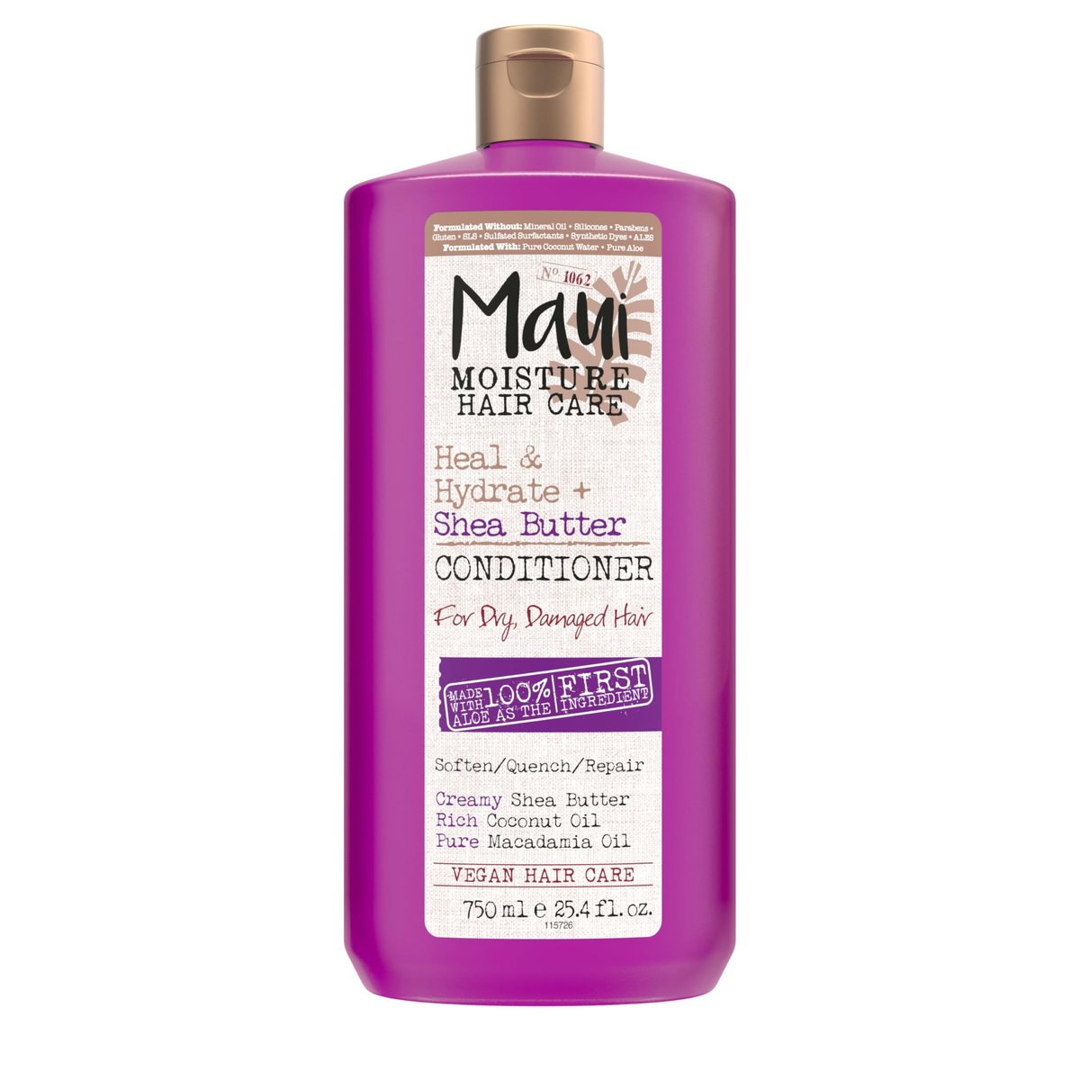 Maui Moisture Heal & Hydrate + Shea Butter Conditioner for Dry, Damaged Curls - Soften & Revive Curly & Coily Hair with Macadamia & Coconut Oils, Vegan & Silicone-Free, 13 fl. oz Avelisse