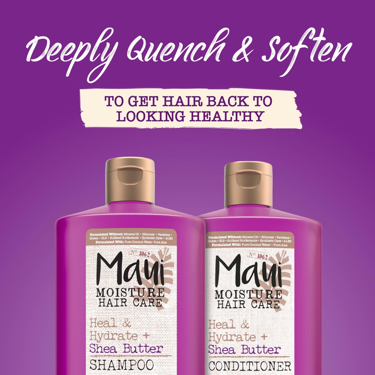 Maui Moisture Heal & Hydrate + Shea Butter Conditioner for Dry, Damaged Curls - Soften & Revive Curly & Coily Hair with Macadamia & Coconut Oils, Vegan & Silicone-Free, 13 fl. oz Avelisse