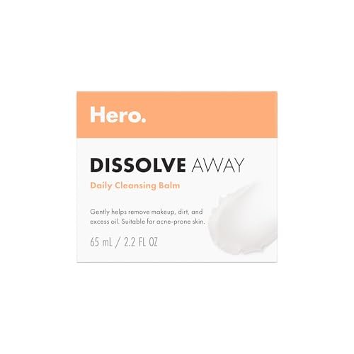 HERO COSMETICS Dissolve Away Daily Cleansing Balm – Gentle Makeup Remover for Sensitive & Acne-Prone Skin, Non-Comedogenic, 2.2 fl oz Avelisse