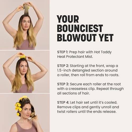 Drybar The Roller Club Curling Hot Rollers - 10 Rollers, 2 Sizes, Fast Heating, Reduces Frizz, Heat-Resistant Bag Included Avelisse