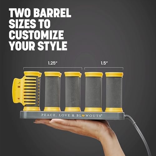 Drybar The Roller Club Curling Hot Rollers - 10 Rollers, 2 Sizes, Fast Heating, Reduces Frizz, Heat-Resistant Bag Included Avelisse