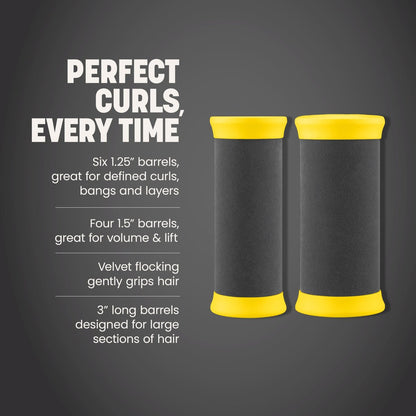 Drybar The Roller Club Curling Hot Rollers - 10 Rollers, 2 Sizes, Fast Heating, Reduces Frizz, Heat-Resistant Bag Included Avelisse