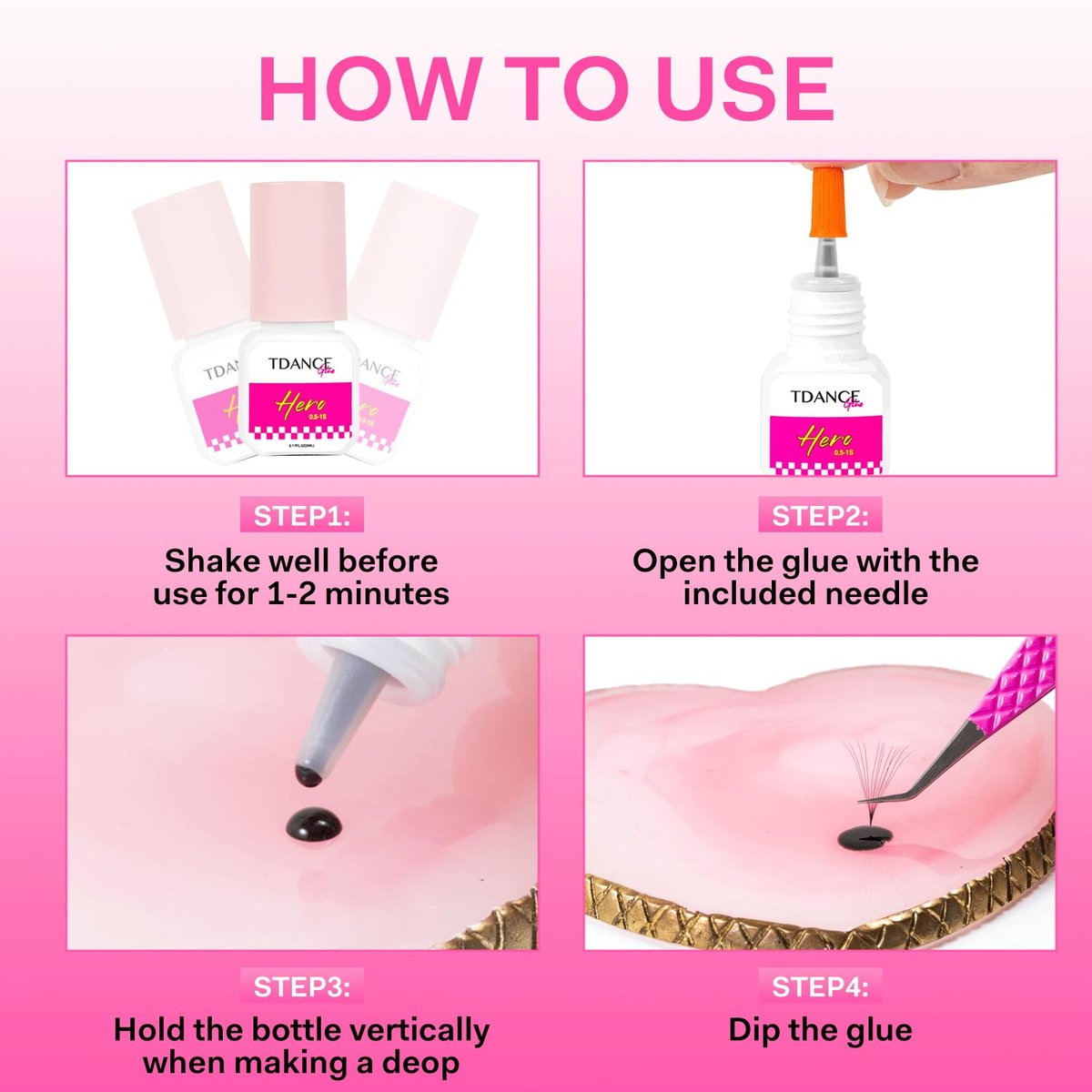 TDANCE Eyelash Extension Glue – 0.5-1 Sec Dry Time, 7 Weeks Retention, Professional Lash Adhesive (0.17 fl. oz / 5ml) - görsel 9