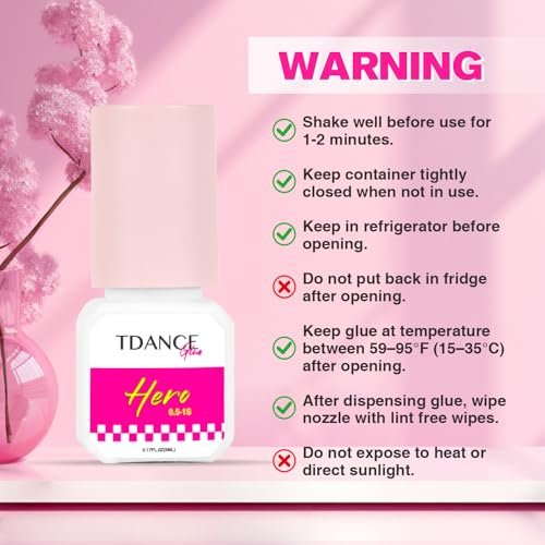 TDANCE Eyelash Extension Glue – 0.5-1 Sec Dry Time, 7 Weeks Retention, Professional Lash Adhesive (0.17 fl. oz / 5ml) - görsel 12