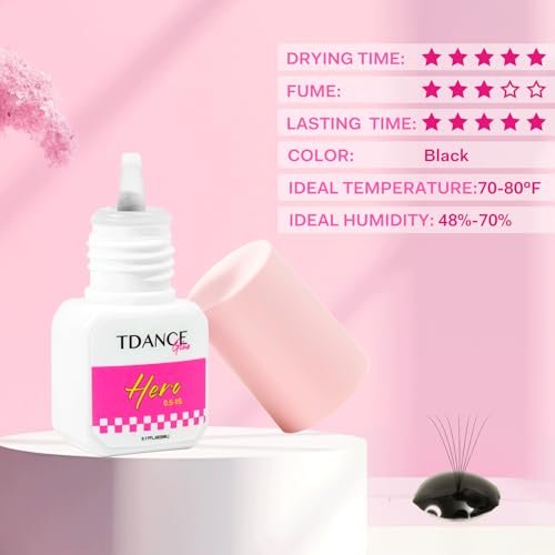 TDANCE Eyelash Extension Glue – 0.5-1 Sec Dry Time, 7 Weeks Retention, Professional Lash Adhesive (0.17 fl. oz / 5ml) - görsel 8