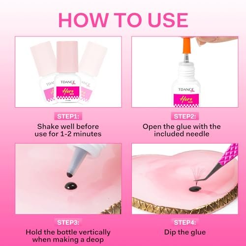 TDANCE Eyelash Extension Glue – 0.5-1 Sec Dry Time, 7 Weeks Retention, Professional Lash Adhesive (0.17 fl. oz / 5ml) - görsel 10