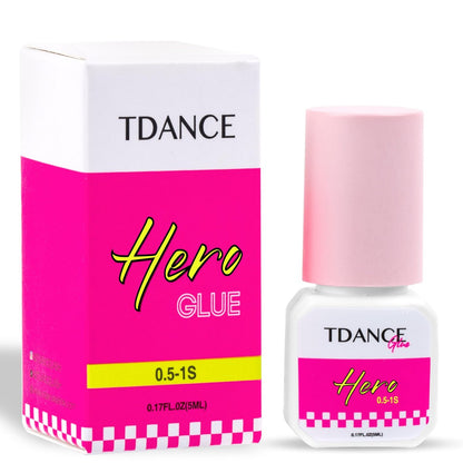 TDANCE Eyelash Extension Glue – 0.5-1 Sec Dry Time, 7 Weeks Retention, Professional Lash Adhesive (0.17 fl. oz / 5ml)