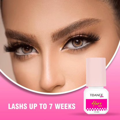 TDANCE Eyelash Extension Glue – 0.5-1 Sec Dry Time, 7 Weeks Retention, Professional Lash Adhesive (0.17 fl. oz / 5ml)