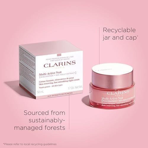 Clarins Multi-Active Renewing Night Moisturizer with Niacinamide – Smooth Fine Lines, Tighten Pores, Even Tone & Texture, Boost Glow, Strengthen Moisture Barrier Avelisse