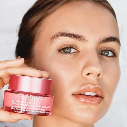 Clarins Multi-Active Renewing Night Moisturizer with Niacinamide – Smooth Fine Lines, Tighten Pores, Even Tone & Texture, Boost Glow, Strengthen Moisture Barrier Avelisse