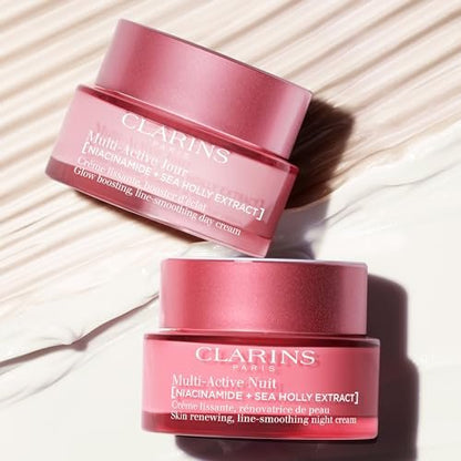 Clarins Multi-Active Renewing Night Moisturizer with Niacinamide – Smooth Fine Lines, Tighten Pores, Even Tone & Texture, Boost Glow, Strengthen Moisture Barrier Avelisse