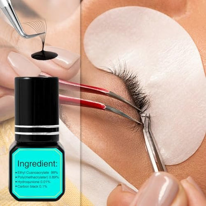 VAVALASH Eyelash Extension Glue - Professional Volume Lash Adhesive, 0.5-1 Sec Drying Time, Long Lasting Black Bond, 5ml Avelisse