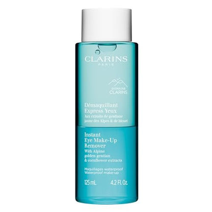 Clarins Instant Eye Make-Up Remover – Bi-Phase Remover for Heavy & Waterproof Eye Make-Up, Cleanses, Softens, Hydrates, Conditions Lashes, Ophthalmologist Tested, All Skin Types, 4.2 Fl Oz