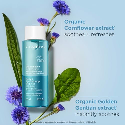 Clarins Instant Eye Make-Up Remover – Bi-Phase Remover for Heavy & Waterproof Eye Make-Up, Cleanses, Softens, Hydrates, Conditions Lashes, Ophthalmologist Tested, All Skin Types, 4.2 Fl Oz - görsel 4