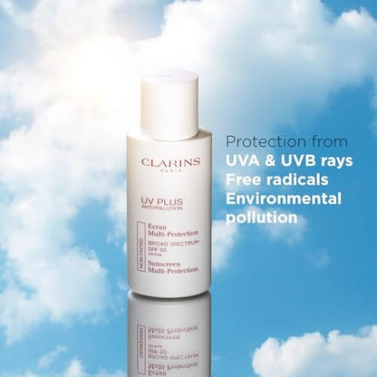 Clarins UV Plus Anti Pollution Sunscreen SPF 50 – Oil-Free, No White Cast, UVA/UVB & Pollution Protection for All Skin Types Avelisse