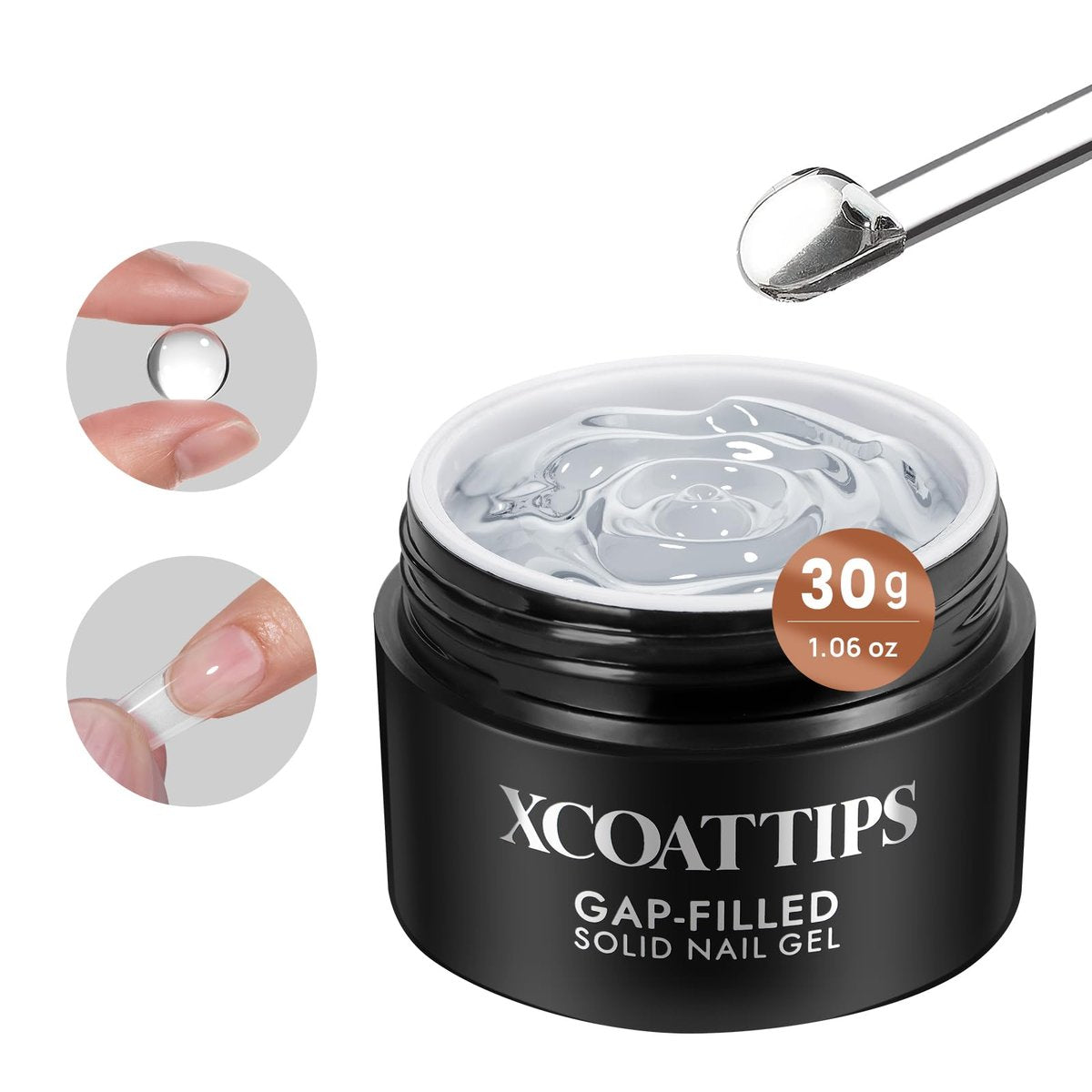 BTArtboxnails XCOATTIPS Solid Nail Glue Gel - 30g Gap-Filled Gel Nail Glue for Nail Tips & Press on Nails, UV Cure Needed Nail Gel for Acrylic Fake Nails Avelisse