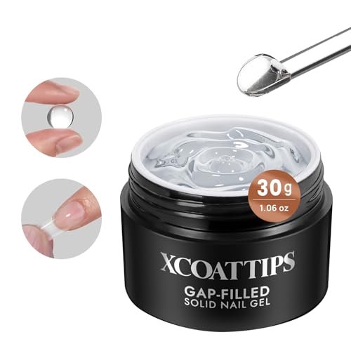BTArtboxnails XCOATTIPS Solid Nail Glue Gel - 30g Gap-Filled Gel Nail Glue for Nail Tips & Press on Nails, UV Cure Needed Nail Gel for Acrylic Fake Nails Avelisse