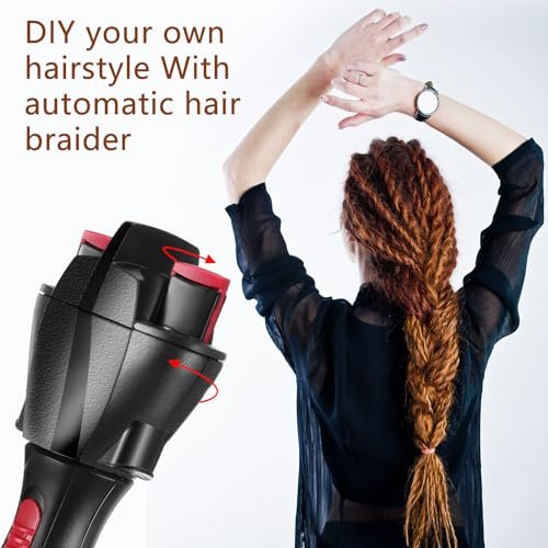 Gisafai Automatic Hair Braider and Twister - Electric Auto Braiding Tool, French Dreadlock Braid Maker for Women and Girls (Battery Operated) - görsel 4