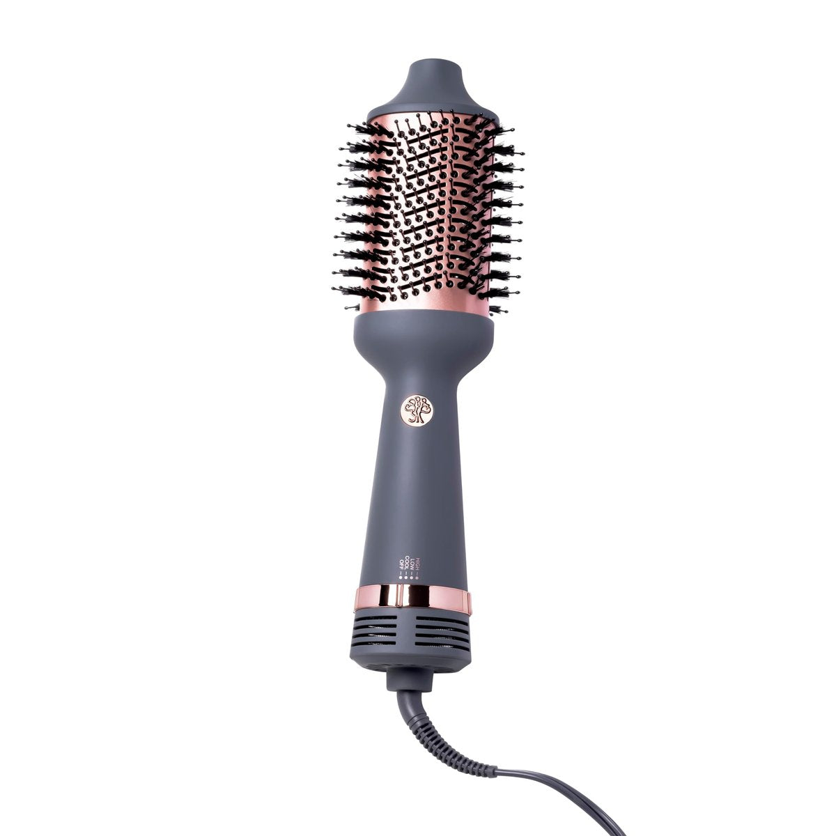Hairitage Volumizing One Step Blow Dry Brush & Hair Dryer - Ceramic Tourmaline Blowout Brush for Smooth, Shiny, Frizz-Free Styles - Matte Grey Avelisse