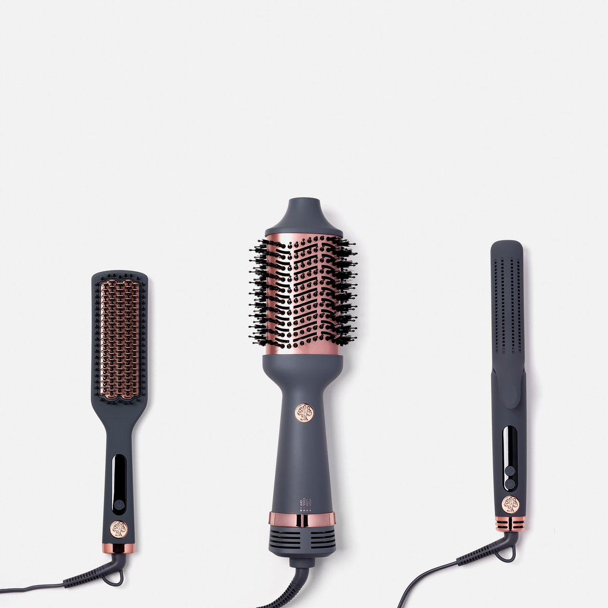 Hairitage Volumizing One Step Blow Dry Brush & Hair Dryer - Ceramic Tourmaline Blowout Brush for Smooth, Shiny, Frizz-Free Styles - Matte Grey Avelisse