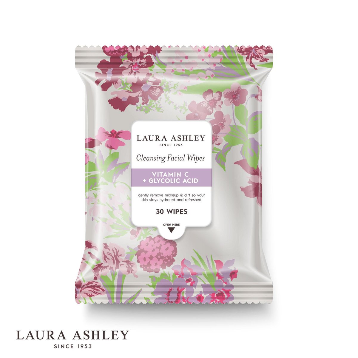Laura Ashley 4 Pack Face Wipes for Women - Cleansing Makeup Remover Wipes with Vitamin C, Retinol, Hyaluronic Acid - 120 Pcs Avelisse