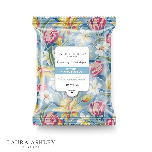 Laura Ashley 4 Pack Face Wipes for Women - Cleansing Makeup Remover Wipes with Vitamin C, Retinol, Hyaluronic Acid - 120 Pcs Avelisse