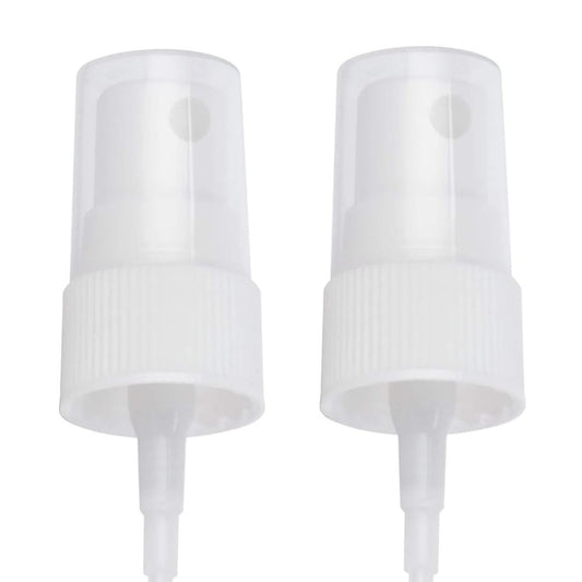 OAK & SAGE 2 White Fine Mist Spray Caps with 6.75" Dip Tube (.16 cc Output) - 24/410 Cap Size - Pack of 2