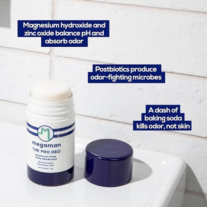Megaman Pro Deo | Aluminum-Free Deodorant | Long-lasting Citrus Woods Scent | 2.6 oz Avelisse