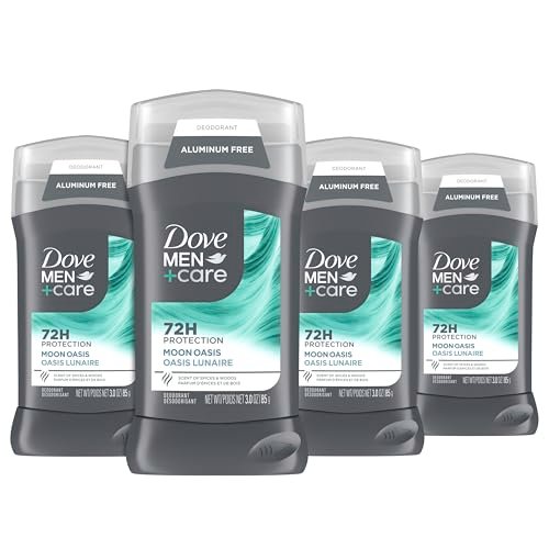Dove Men+Care Aluminum-Free Deodorant Moon Oasis 4 Count - 72H Odor Protection, 3.0 oz Each Avelisse