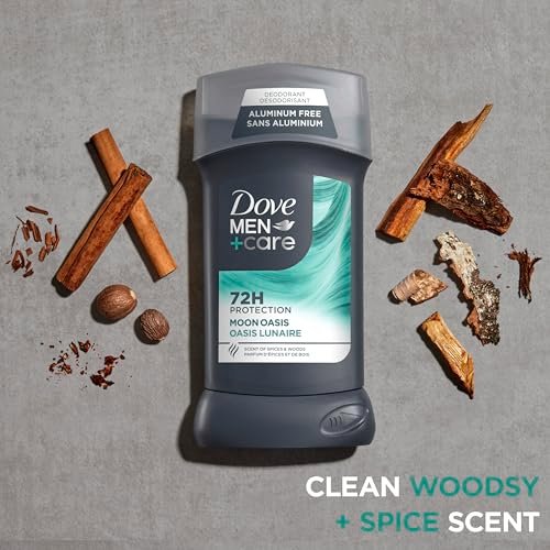 Dove Men+Care Aluminum-Free Deodorant Moon Oasis 4 Count - 72H Odor Protection, 3.0 oz Each Avelisse