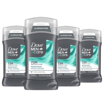 Dove Men+Care Aluminum-Free Deodorant Moon Oasis 4 Count - 72H Odor Protection, 3.0 oz Each Avelisse