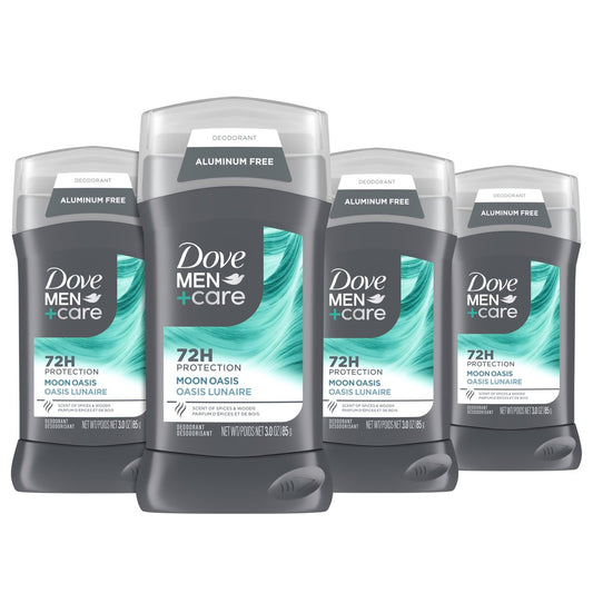 Dove Men+Care Aluminum-Free Deodorant Moon Oasis 4 Count - 72H Odor Protection, 3.0 oz Each Avelisse