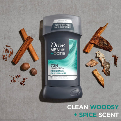 Dove Men+Care Aluminum-Free Deodorant Moon Oasis 4 Count - 72H Odor Protection, 3.0 oz Each Avelisse
