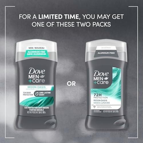 Dove Men+Care Aluminum-Free Deodorant Moon Oasis 4 Count - 72H Odor Protection, 3.0 oz Each Avelisse