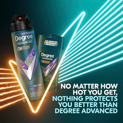 Degree Men Advanced Antiperspirant Deodorant Dry Spray Deep Cedar & Lavender, 3-Pack, 72-Hour Sweat and Odor Protection with Body Heat Activated Technology, 3.8 oz Each - görsel 4