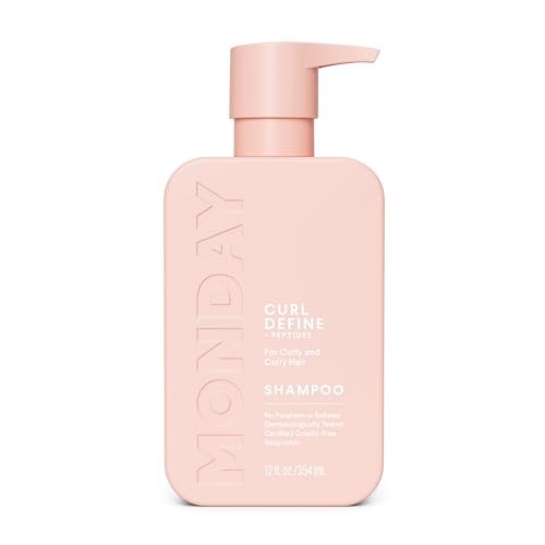 MONDAY HAIRCARE CURL DEFINE Shampoo with Peptides, Coconut Oil & Provitamin B5 for Curls of All Types, 12 Fl Oz - görsel 2