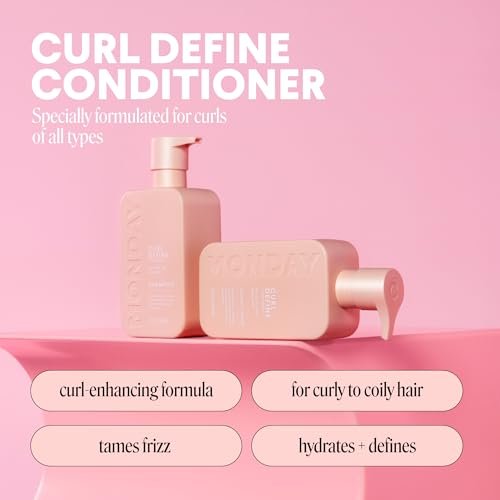 MONDAY HAIRCARE CURL DEFINE Conditioner with Peptides, Coconut Oil & Shea Butter for Curls of All Types, 12 Fl Oz - görsel 3