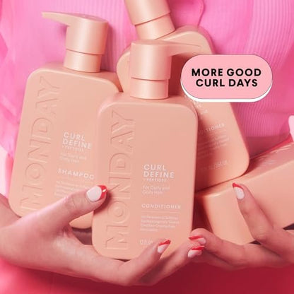MONDAY HAIRCARE CURL DEFINE Conditioner with Peptides, Coconut Oil & Shea Butter for Curls of All Types, 12 Fl Oz