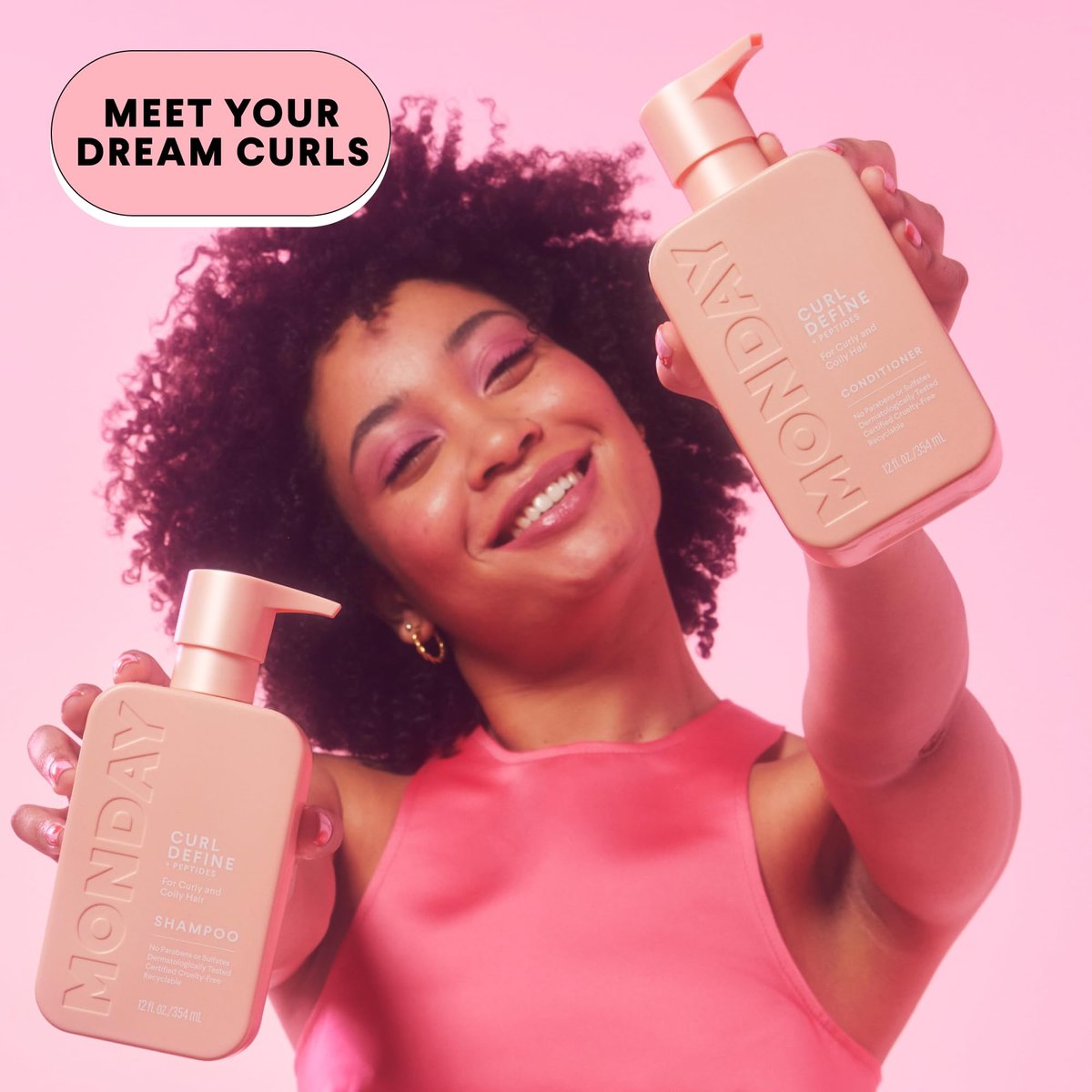 MONDAY HAIRCARE CURL DEFINE Conditioner with Peptides, Coconut Oil & Shea Butter for Curls of All Types, 12 Fl Oz - görsel 6