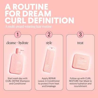 MONDAY HAIRCARE CURL DEFINE Conditioner with Peptides, Coconut Oil & Shea Butter for Curls of All Types, 12 Fl Oz