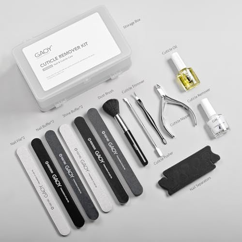 GAOY Cuticle Remover Kit - All-in-One Professional Nail Care Set with Cuticle Trimmer, Nipper, Nail Oil & Softener for Home & Salon Use - görsel 11