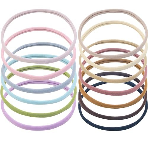 XIMA 13-Piece Nylon Seamless Large Headbands for Women - Elastic Stretch Sport Yoga Hair Style Head Wraps (Mix Colors) Avelisse