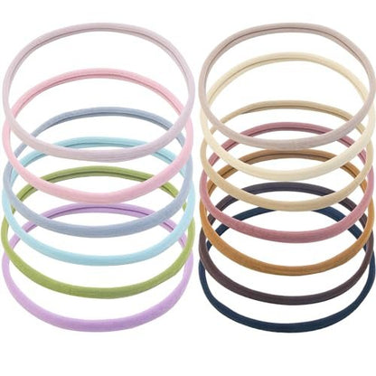 XIMA 13-Piece Nylon Seamless Large Headbands for Women - Elastic Stretch Sport Yoga Hair Style Head Wraps (Mix Colors) Avelisse