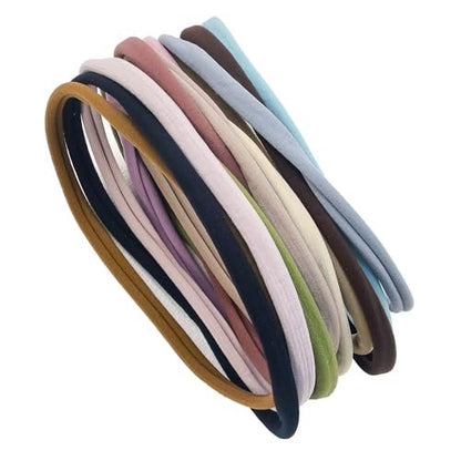 XIMA 13-Piece Nylon Seamless Large Headbands for Women - Elastic Stretch Sport Yoga Hair Style Head Wraps (Mix Colors) Avelisse