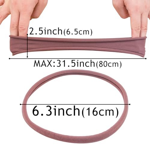XIMA 13-Piece Nylon Seamless Large Headbands for Women - Elastic Stretch Sport Yoga Hair Style Head Wraps (Mix Colors) Avelisse