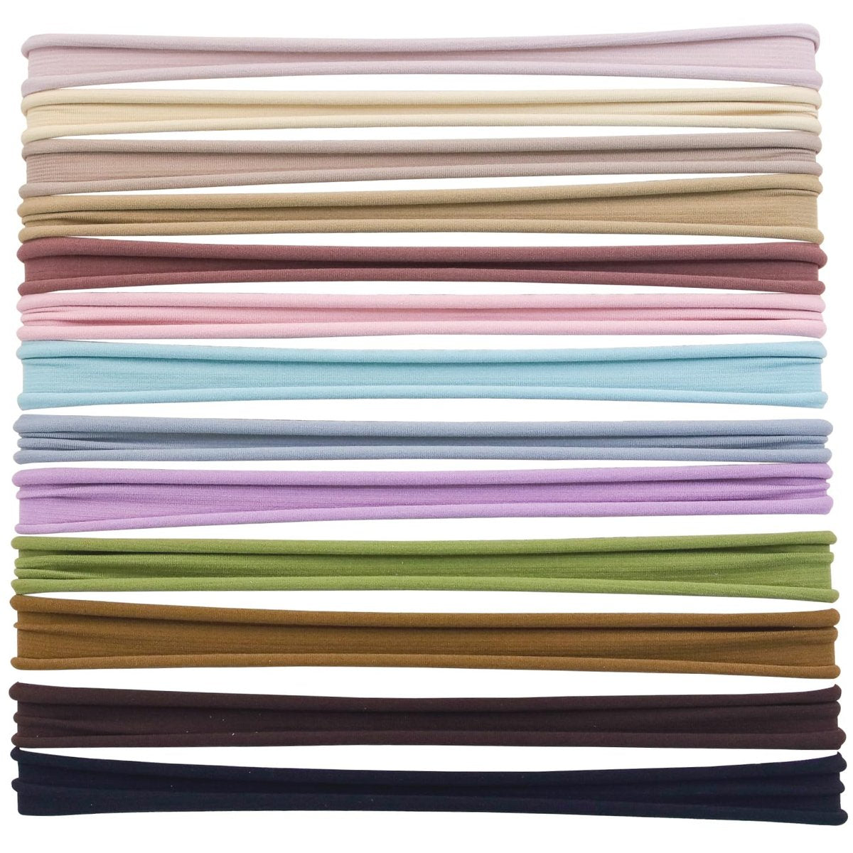 XIMA 13-Piece Nylon Seamless Large Headbands for Women - Elastic Stretch Sport Yoga Hair Style Head Wraps (Mix Colors) Avelisse