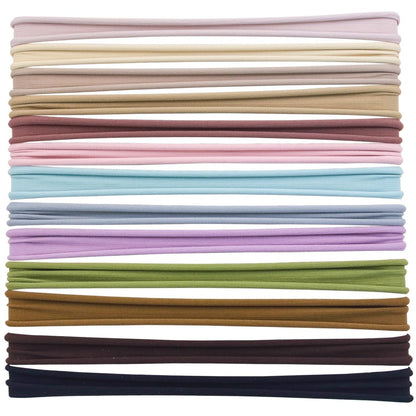 XIMA 13-Piece Nylon Seamless Large Headbands for Women - Elastic Stretch Sport Yoga Hair Style Head Wraps (Mix Colors) Avelisse